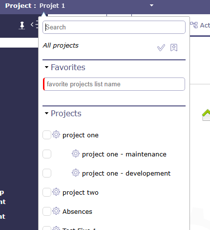 Project selector